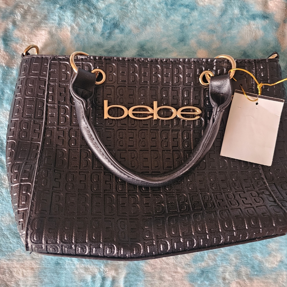 Bebe Black Embossed Women's Bag
